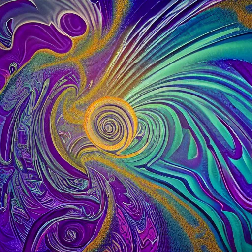 Image similar to sinister sentinel arcane iconic figure in expressive purple and turquoise color palette robe, rippled layers of magic swirls, glyphs, ultra fine detail, swirling clouds of fog, raytracing, highly detailed and intricate, golden ratio, dark gradient ink with intricate designs, hypermaximalist, elite, horror, creepy, ominous, haunting, majestic, ephemeral, cinematic, art style by cgsociety, Darius Zawadzki and Jama Jurabaev and Artsation trending