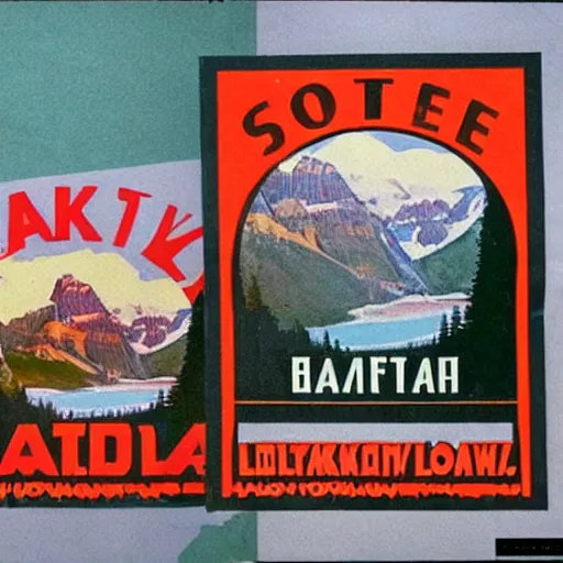 Prompt: soviet style propaganda convincing people to stay at Lake Louise in Banff National park