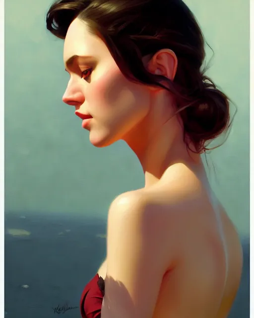 Image similar to stylized portrait of an artistic pose, composition, young fancy lady, realistic shaded, fine details, realistic shaded lighting poster by ilya kuvshinov, magali villeneuve, artgerm, jeremy lipkin and michael garmash and rob rey