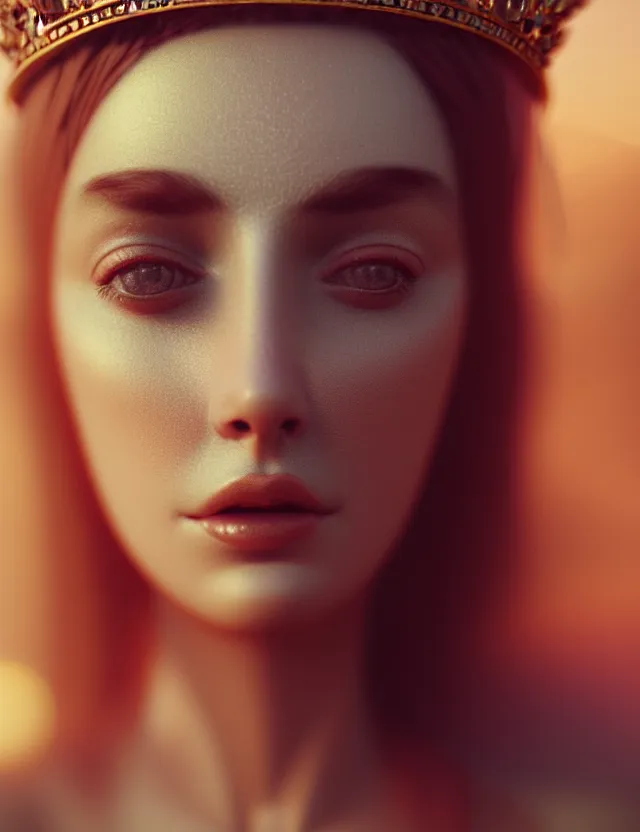 Prompt: blurred background. close-up portrait of a goddess in crown, by Aykut Aydogdu by Anka Zhuravleva and Alena Aenami, Atey Ghailan, octane render, unreal engine, cinematic counter light, high detail, octane render, 4k