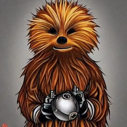 Image similar to chewbacca hedgehog, cute, cinematic, star wars