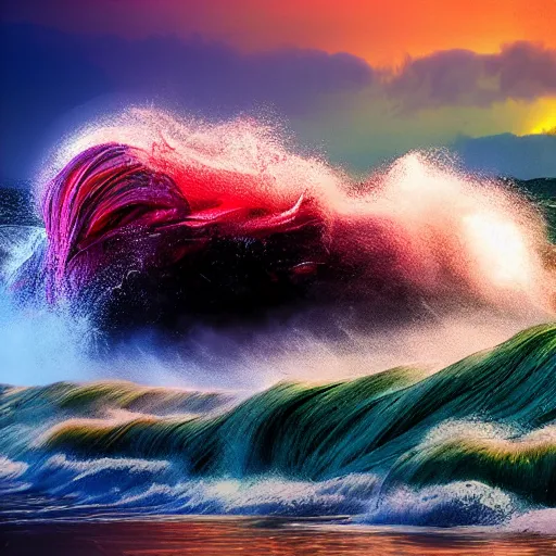 Image similar to time fighting creativity, brilliant colors, dramatic, dynamic, flowing, organic, epic composition