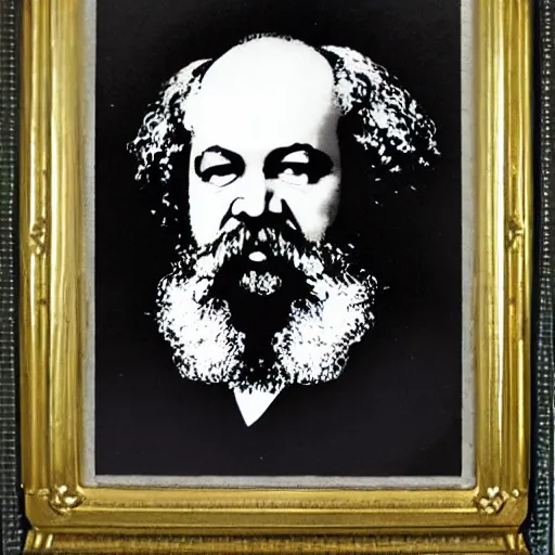 Prompt: ecological gothic karl marx portrait