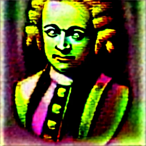 Image similar to a photo of wolfgang amadeus mozart on a rave. he sweats a lot because the club is poorly ventilated, but he still has a great time. club photography, smartphone photography.