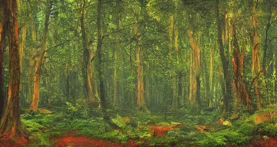 Image similar to Enchanted and magic forest, by burns jim