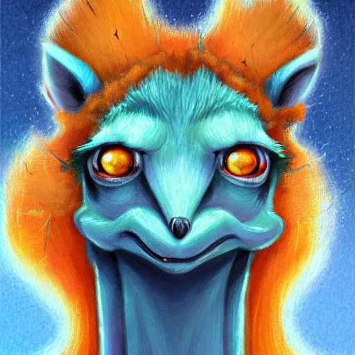 Image similar to a dik dik monster with a cross earring, chalk, colorful, digital art, fantasy, magic, trending on artstation, ultra detailed, professional illustration by Basil Gogos