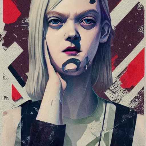 Image similar to Elle Fanning as Psycho Mantis picture by Sachin Teng, asymmetrical, dark vibes, Realistic Painting , Organic painting, Matte Painting, geometric shapes, hard edges, graffiti, street art:2 by Sachin Teng:4