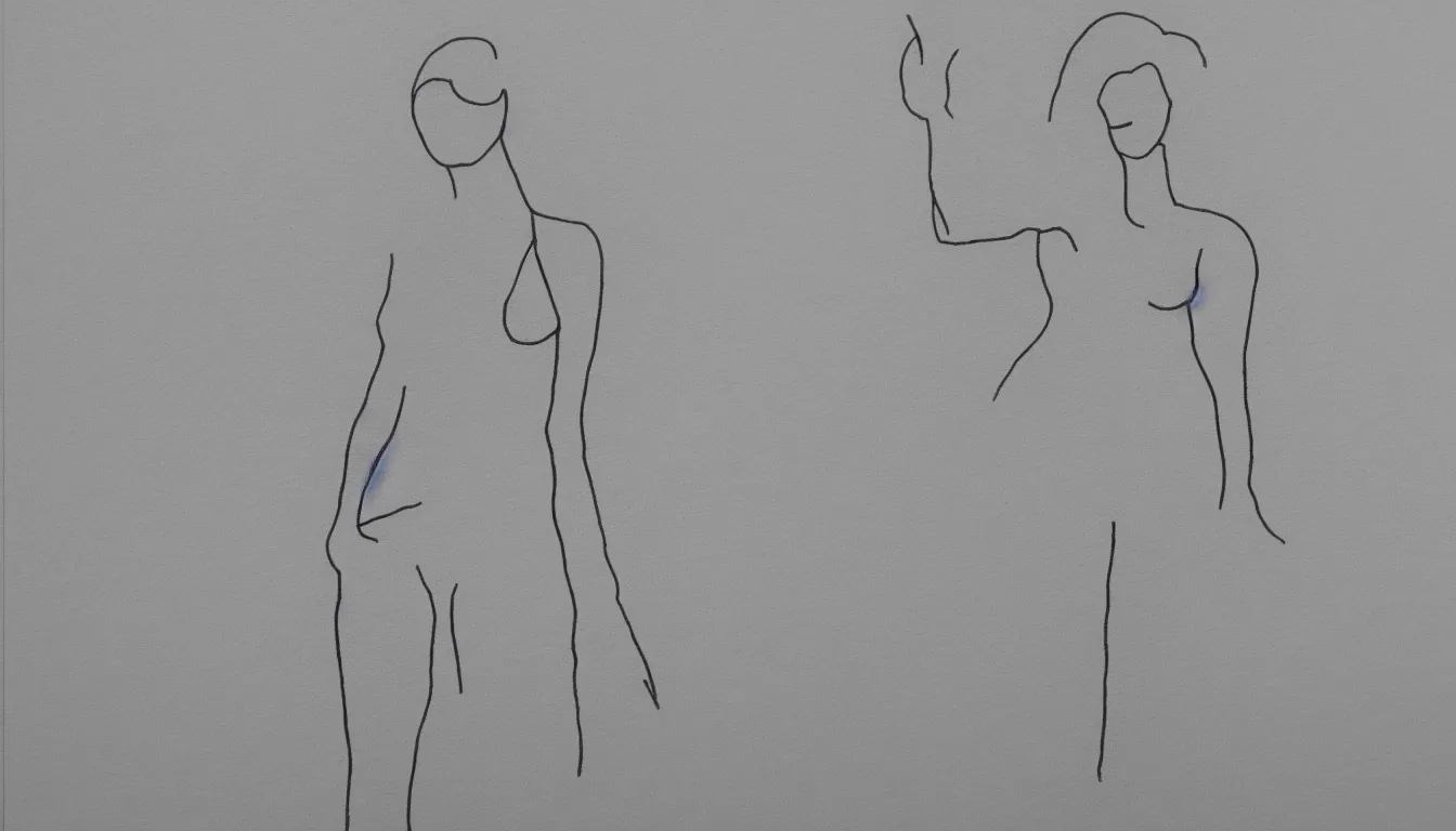 Image similar to minimalist line drawing of a female figure