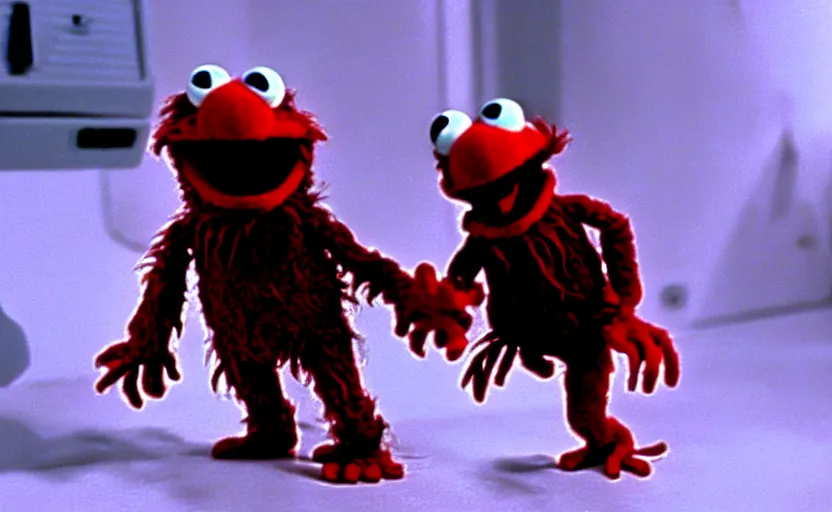 Image similar to the movie John Carpenter's The Thing but it's all muppets vfx film