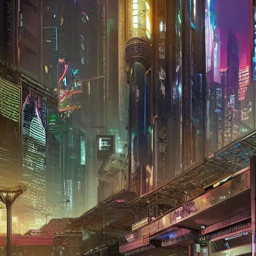 Prompt: cyberpunk city designed by Mucha,photorealistic,artstation,highly details
