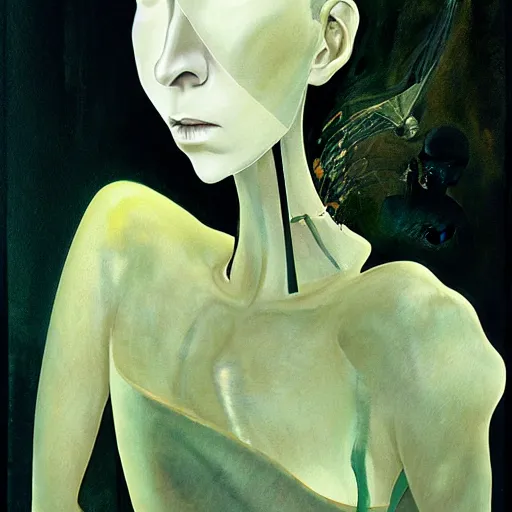 Prompt: citizen portrait soft light painted by dave mckean, inspired by kenyan ghost in the shell anime, smooth face feature, intricate oil painting, high detail illustration, sharp high detail, manga and anime 1 9 9 9