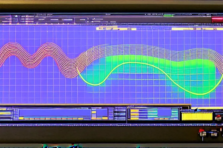 Image similar to an oscilloscope shaking a sound wave, wiggling a weasel, a stoat sinusoid spectacle : the wiggle and the wave - the wiggle is the wave!