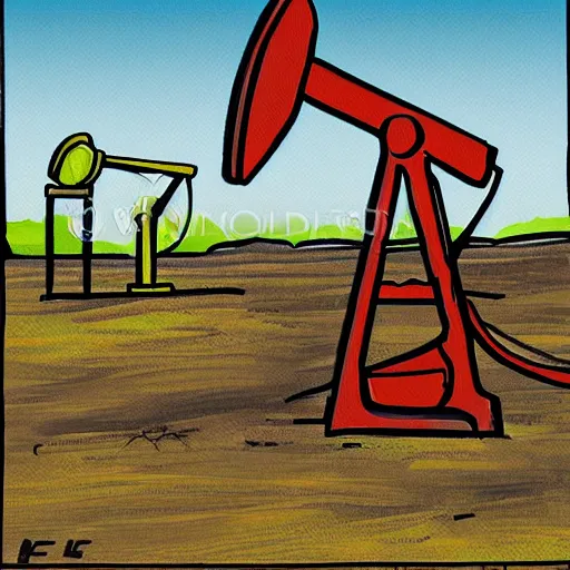 Image similar to cartoon sketch of an oil well