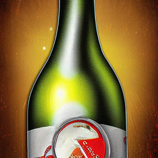 Image similar to portrait of a corvette champagne bottle hybrid, digital art