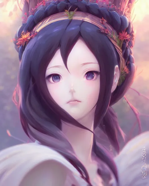 Prompt: character concept art of an anime goddess of trees | | cute - fine - face, pretty face, realistic shaded perfect face, fine details by stanley artgerm lau, wlop, rossdraws, james jean, andrei riabovitchev, marc simonetti, and sakimichan, tranding on artstation