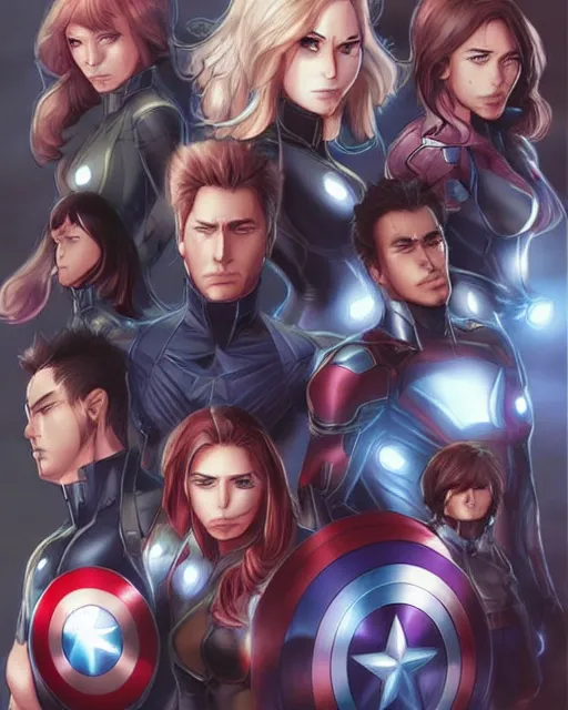 Image similar to Avengers anime character beautiful digital illustration portrait by Ross Tran, artgerm detailed, soft lighting
