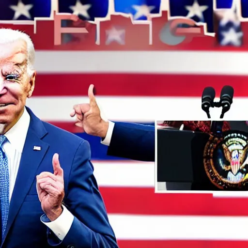 Image similar to Joe Biden slapping Joe Biden