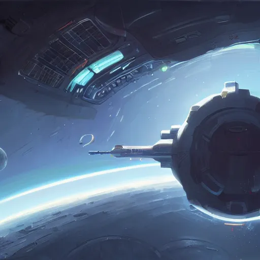 Prompt: concept art of an o'neill cylinder space station by greg rutkowski