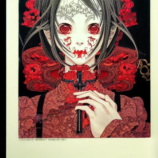 Image similar to prompt: Portrait painted in neo-gothic style drawn by Katsuhiro Otomo and Takato Yamamoto, inspired by Fables, china doll face, smooth face feature, intricate oil painting, high detail, sharp high detail, manga and anime 2000