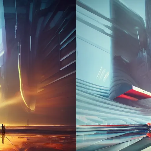 Image similar to sci-fi cars : wall near structure on : the coronation of napoleon painting : and digital billboard in the middle, in style of zaha hadid, suprematism composition, unreal engine 5, keyshot, octane, artstation trending, in colors of blade runner 2049, ultra high detail, ultra photo realistic, 8k, 16k, in plastic, dark, tilt shift,