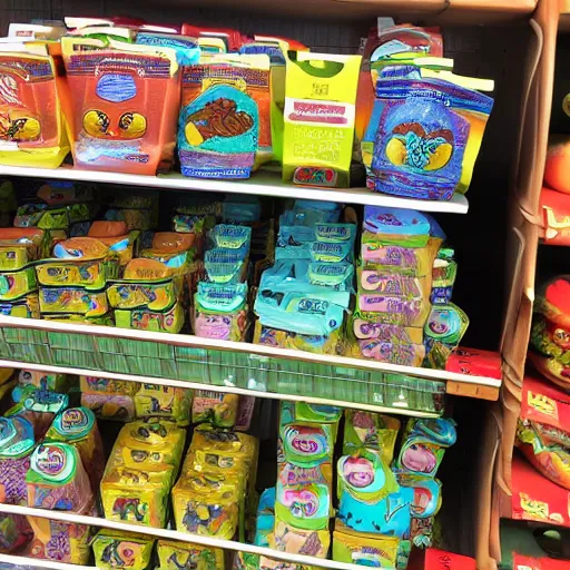 Prompt: squirtle squad terrorizing a trader joes