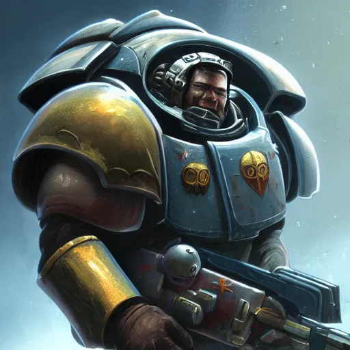 Prompt: Space Marine, closeup character art by Neil Roberts, Marc Lee, Vladimir Krisetskiy, digital art, trending on artstation