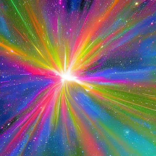 Prompt: traveling through stardust hyperspace. full color