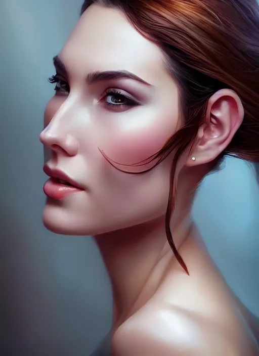 Image similar to photo of a gorgeous young woman in the style of stefan kostic, realistic, sharp focus, 8k high definition, insanely detailed, intricate, elegant, art by stanley lau and artgerm