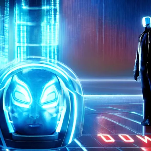 Image similar to movie still of donald trump in tron : legacy ( 2 0 1 0 )