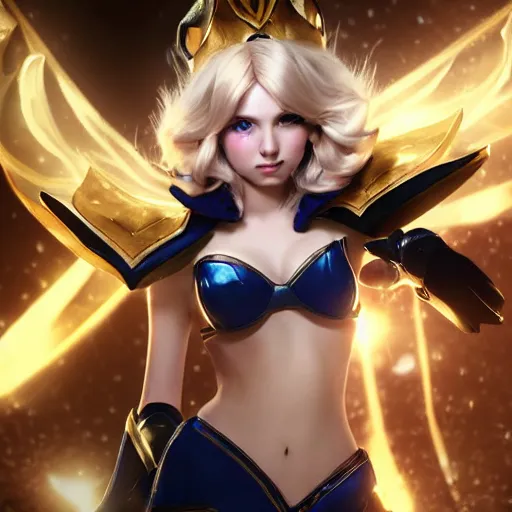 Prompt: a photograph of lux from league of legends