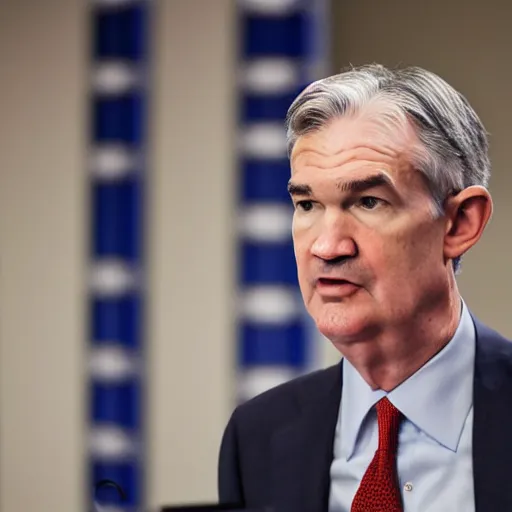 Image similar to photo of Jerome Powell using a flamethrower