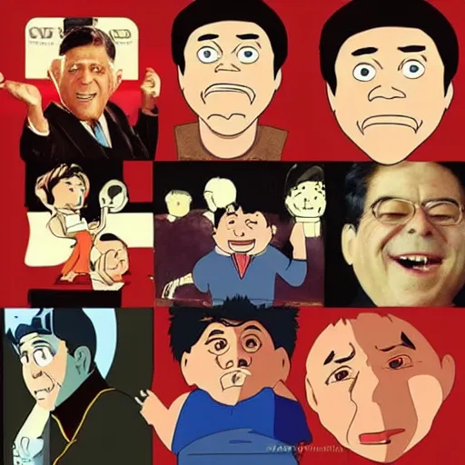 Image similar to jerry lewis in the style of studio ghibli