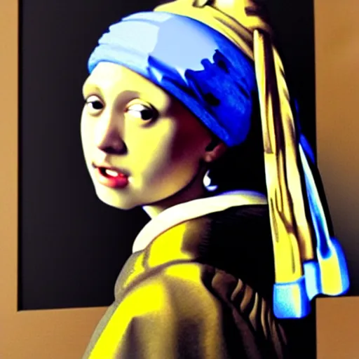 Prompt: The notorious BIG painter as the Girl with a Pearl Earring by Johannes Vermeer