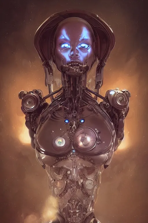 Prompt: An Alien Robot Naughty Nurse, facial tattoos, artists portrait, biomechanical, Emergency Room, oppai, fantasy, highly detailed, photograph, concept art, sharp focus, depth of field blur, illustration, art by artgerm and greg rutkowski and alphonse mucha