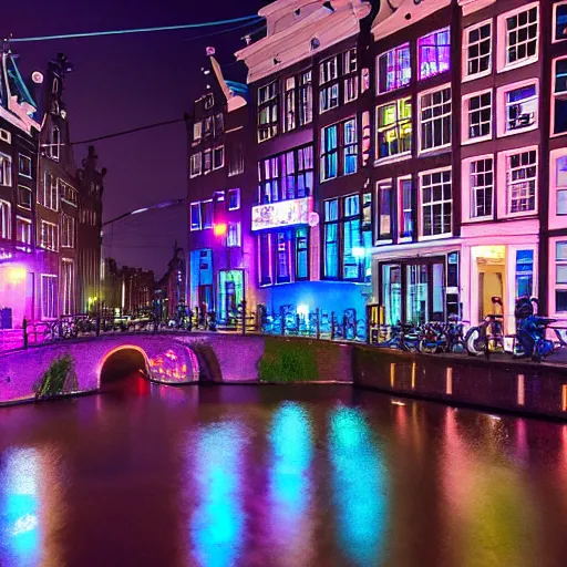 Prompt: amsterdam cyberpunk theme