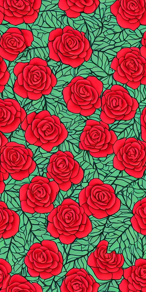 Image similar to seamless pattern of beautiful roses with leaves and throns and crawling snakes, colourful, symmetrical, repeating 35mm photography