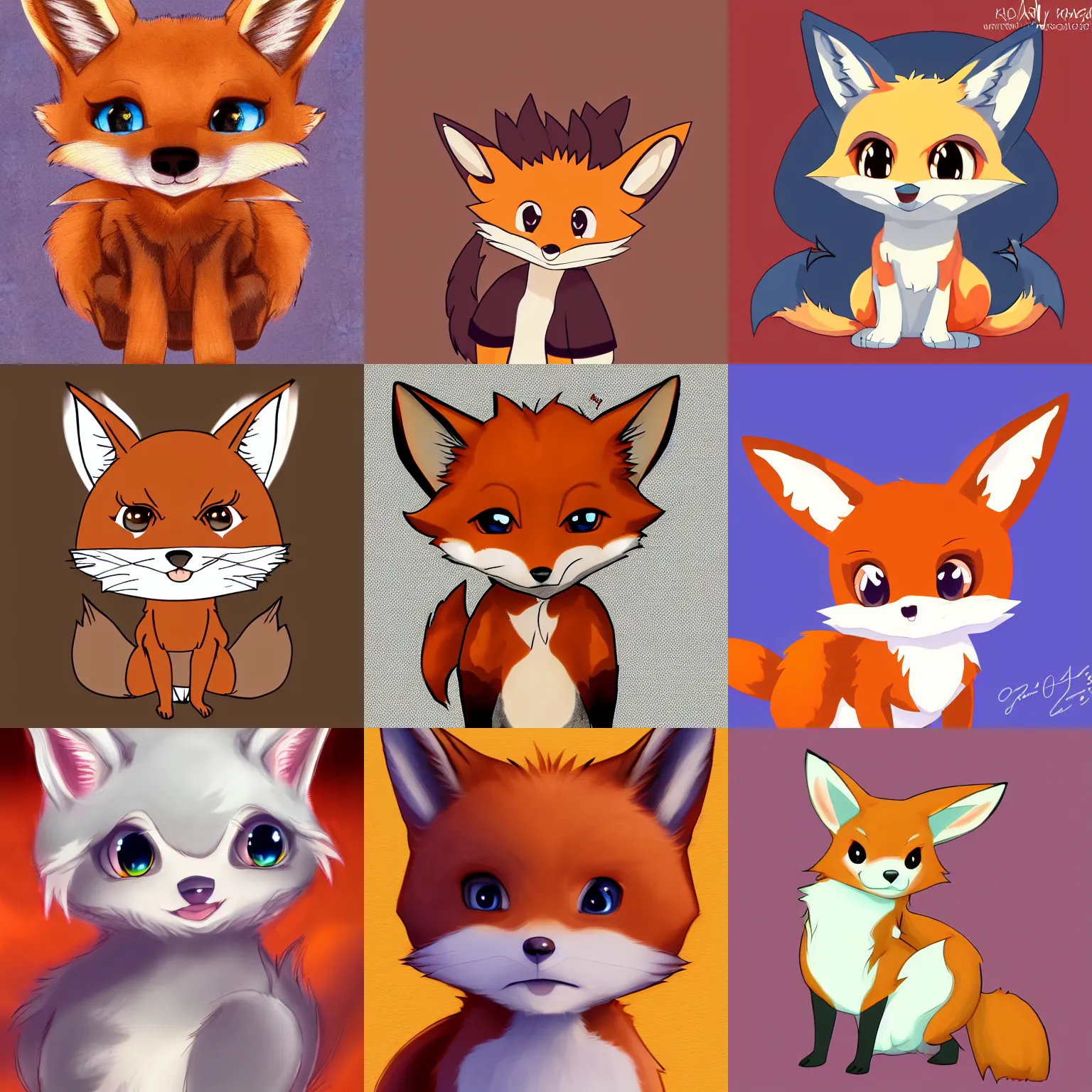 Prompt: baby fox cat shaded halfbody portrait commission, by , furry, twitter, happy boy, fluffy, chibi, animal, avatar, feral, fennec, eevee, little, fennekin, cub, cute, vulpix, adoptable, anime, pokemon