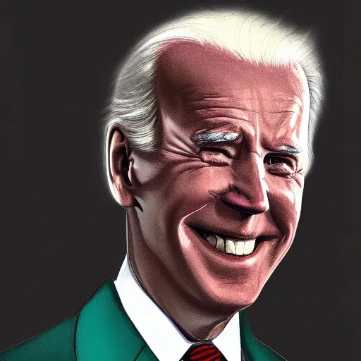 Image similar to Joe Biden as the Joker, digital painting, heavily detailed
