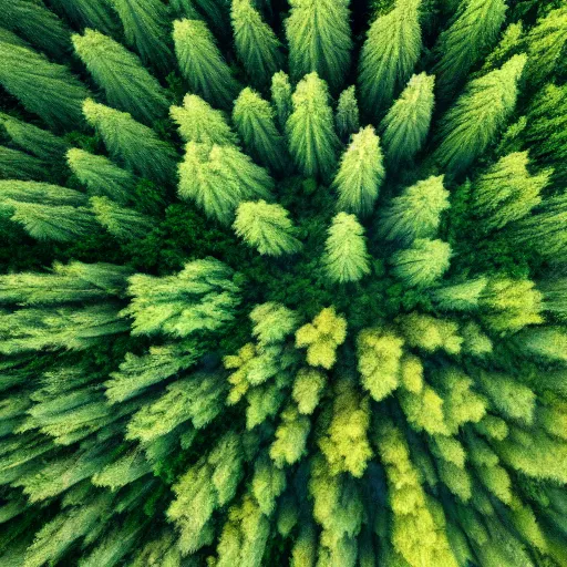 Prompt: an aerial shot of a forest in daytime, realistic