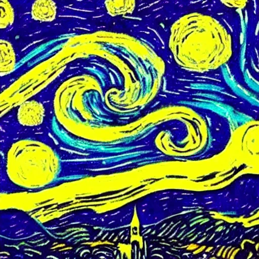 Image similar to tardis from doctor who exploding with a galaxy in the background, painting by vincent van gogh