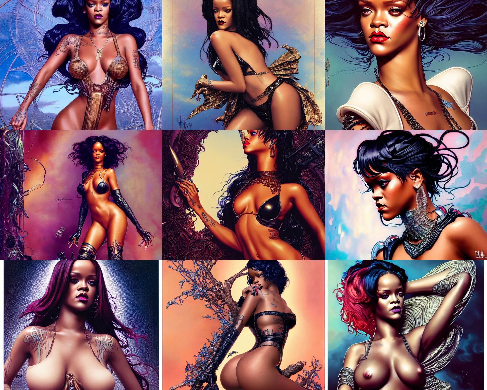 Prompt: photo of rihanna. latex style. art by luis royo. tristan eaton, victo ngai, artgerm, rhads, greg rutkowski, ilya kuvshinov, alphonse mucha. highly detailed 8 k. intricate. nikon d 8 5 0 5 5 mm. award winning photography.