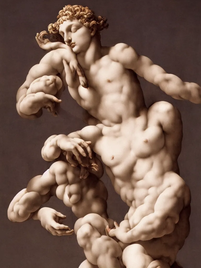 Image similar to fragrance advertising campaign sculpted by michelangelo