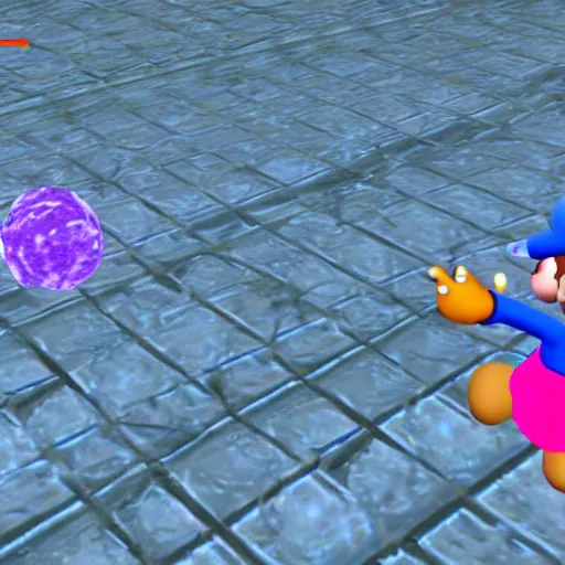 Image similar to a liminal space, screenshot from mario 6 4