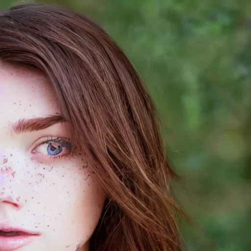 Image similar to a beautiful young woman with brown hair and freckles