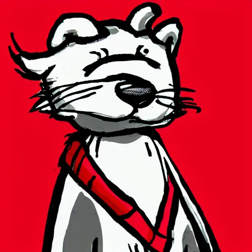 Prompt: badger wearing a scarf, cartoon style