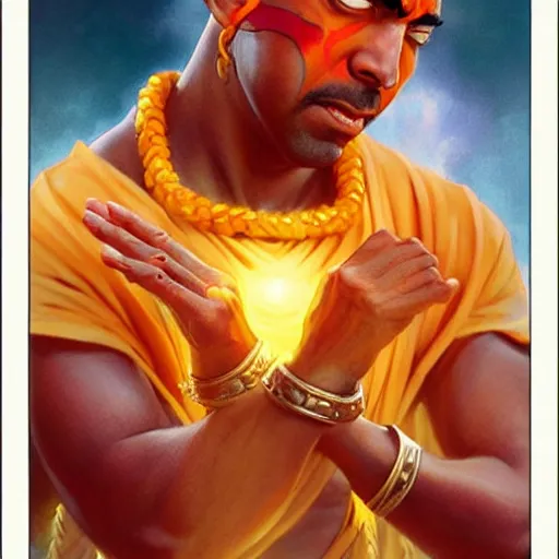 Image similar to kal penn as dhalsim from street fighter, 4 k, ultra realistic, detailed focused art by artgerm and greg rutkowski and alphonse mucha