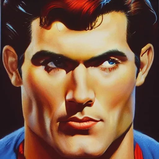 Prompt: ultra - realistic head and shoulders portrait painting of superman. art by ken kelly. 4 k. ultra - realistic. highly detailed. epic lighting