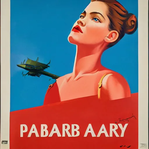 Image similar to highly detailed propaganda poster portrait of the leader of fascist hungary, barbara palvin looking into the distance, fashion items in the background, by edward hopper