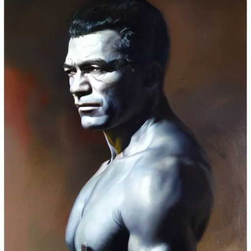 Image similar to ultra realistic portrait painting of hugh jackson, art by frank frazetta, 4 k, ultra realistic, highly detailed, epic lighting