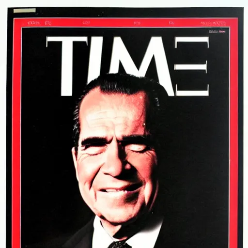 Image similar to Richard Nixon joyfully clubbing seals, photojournalism, cover of time magazine